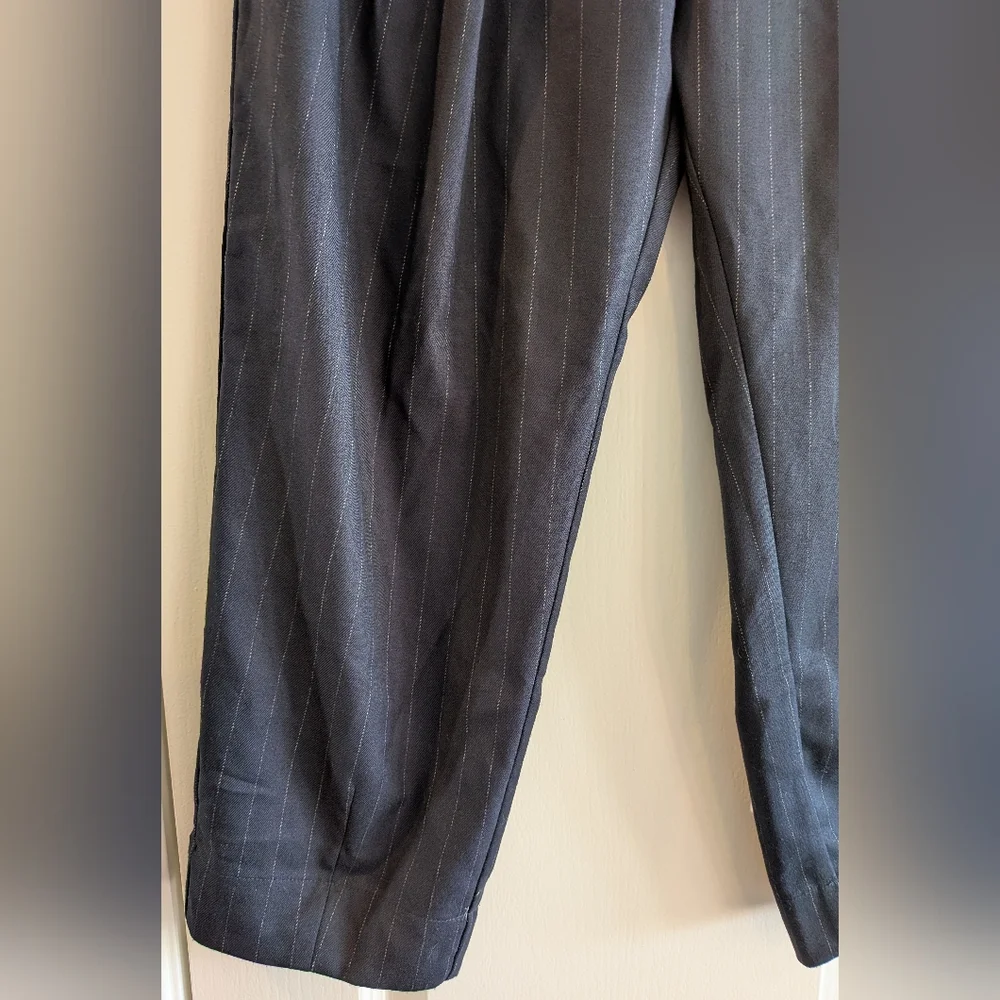 Free People Shakin All Over Pinstripe Cropped Pant Navy Blue Size‎ Academia S